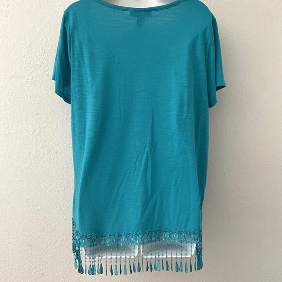 TASSEL LACE WAKE ME UP FOR SUMMER TOP PLUS 1X - Picture 5 of 10